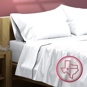 TEXAS LINEN CO. Pure Cotton Bed Sheets (twin,800 Thread Count) white open box